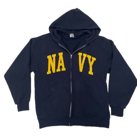 Soffe Other - Navy Zip Up Sweatshirt Hoodie Lightweight Military USA America Veteran States